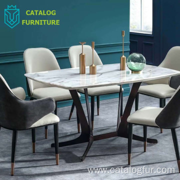 Modern nordic simple design dining room furniture marble table surface dining table